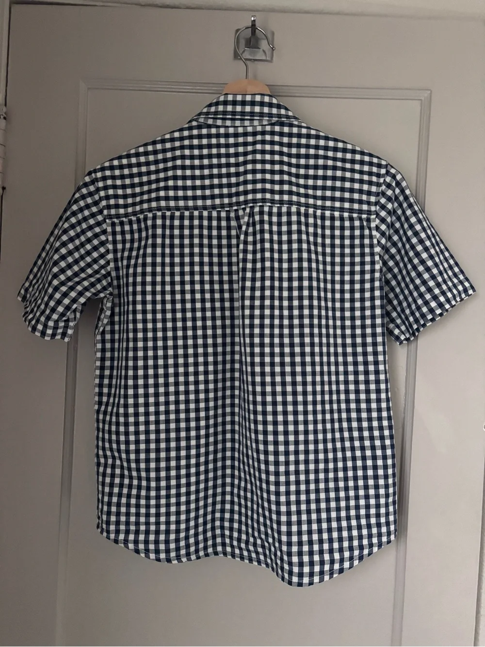 Old Navy Kids Short-Sleeve Navy 100% Cotton Button-Up Shirt